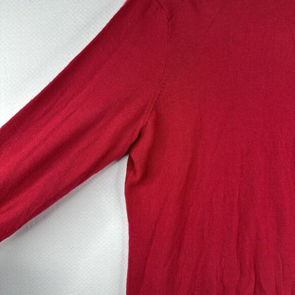 Sarah Spencer Womens Sweater 2X Red 100% Italian Merino Wool Turtleneck Pullover - Picture 4 of 8